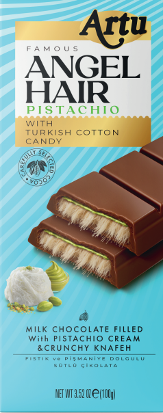 Artu Angel Hair Milk Chocolate Chocolate with Pistachio & Cotton Candy 80g