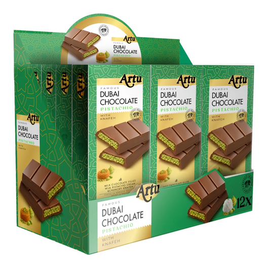 𝗔𝗥𝗧𝗨 𝗣𝗶𝘀𝘁𝗮𝗰𝗵𝗶𝗼 𝗞𝗻𝗮𝗳𝗲𝗵 𝗖𝗵𝗼𝗰𝗼𝗹𝗮𝘁𝗲 𝟭𝟬𝟬𝗴 – 𝗠𝗶𝗹𝗸 & 𝗪𝗵𝗶𝘁𝗲 | 𝗗𝘂𝗯𝗮𝗶 𝗟𝘂𝘅𝘂𝗿𝘆 𝗧𝗿𝗲𝗮𝘁