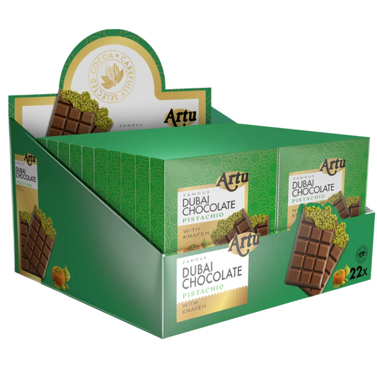 𝗔𝗥𝗧𝗨 𝗣𝗶𝘀𝘁𝗮𝗰𝗵𝗶𝗼 𝗞𝗻𝗮𝗳𝗲𝗵 𝗖𝗵𝗼𝗰𝗼𝗹𝗮𝘁𝗲 𝟴𝟬𝗴 – 𝗠𝗶𝗹𝗸 & 𝗪𝗵𝗶𝘁𝗲 | 𝗗𝘂𝗯𝗮𝗶 𝗟𝘂𝘅𝘂𝗿𝘆 𝗕𝗮𝗿