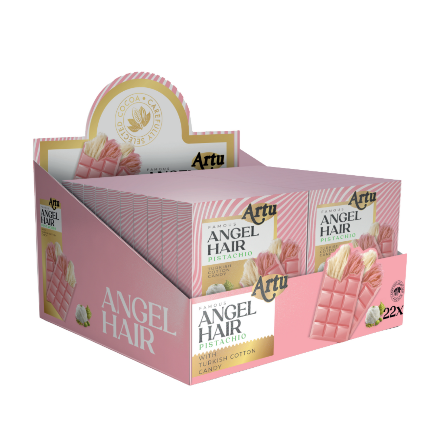 Artu Angel Hair Ruby Raspberry Chocolate with Pistachio & Cotton Candy (240pcs x 60g)