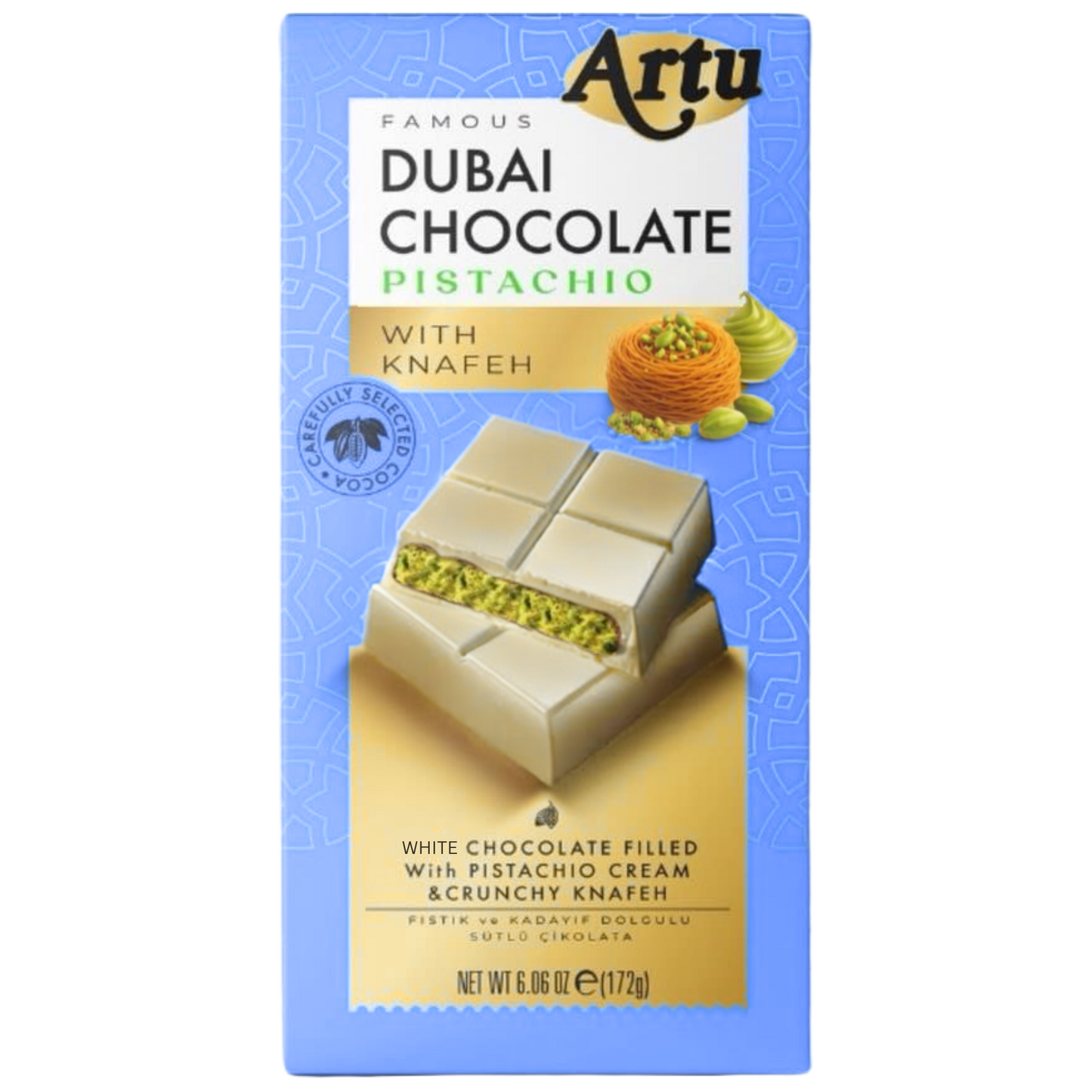 𝗔𝗥𝗧𝗨 𝗣𝗶𝘀𝘁𝗮𝗰𝗵𝗶𝗼 𝗞𝗻𝗮𝗳𝗲𝗵 𝗖𝗵𝗼𝗰𝗼𝗹𝗮𝘁𝗲 𝗕𝗮𝗿 𝟮𝟬𝟬𝗴 – 𝗠𝗶𝗹𝗸 & 𝗪𝗵𝗶𝘁𝗲 | 𝗔𝗿𝗮𝗯𝗶𝗰 𝗦𝘄𝗲𝗲𝘁 𝗧𝗿𝗲𝗮𝘁