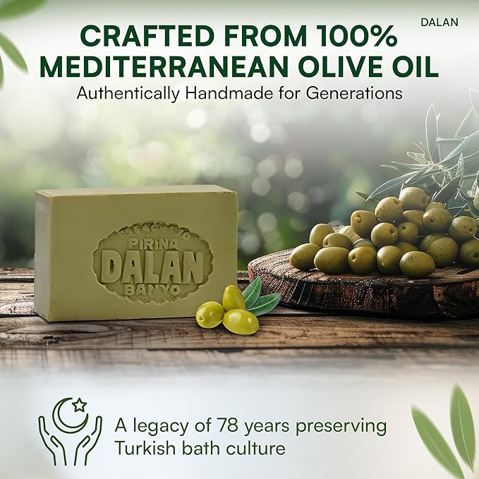 𝗗𝗮𝗹𝗮𝗻 𝗡𝗮𝘁𝘂𝗿𝗮𝗹 𝗢𝗹𝗶𝘃𝗲 𝗢𝗶𝗹 𝗦𝗼𝗮𝗽 – 𝟭𝟬 𝗛𝗮𝗻𝗱𝗺𝗮𝗱𝗲 𝗧𝘂𝗿𝗸𝗶𝘀𝗵 𝗕𝗮𝗿𝘀 (𝟭𝟴𝟬𝗴 𝗘𝗮𝗰𝗵)