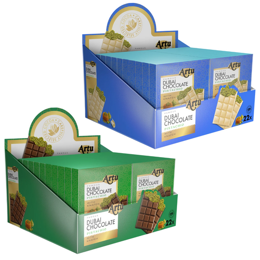 𝗔𝗥𝗧𝗨 𝗣𝗶𝘀𝘁𝗮𝗰𝗵𝗶𝗼 𝗞𝗻𝗮𝗳𝗲𝗵 𝗖𝗵𝗼𝗰𝗼𝗹𝗮𝘁𝗲 𝟴𝟬𝗴 – 𝗠𝗶𝗹𝗸 & 𝗪𝗵𝗶𝘁𝗲 | 𝗗𝘂𝗯𝗮𝗶 𝗟𝘂𝘅𝘂𝗿𝘆 𝗕𝗮𝗿